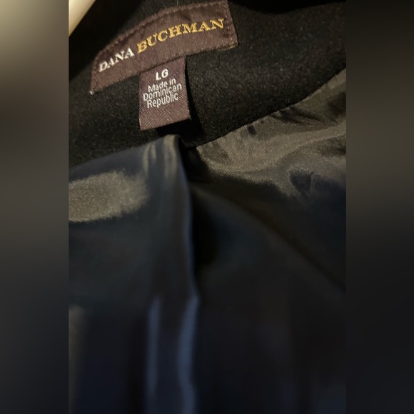 Like New Dana Buchman Black wool blend side zip tie front winter coat - Picture 9 of 12